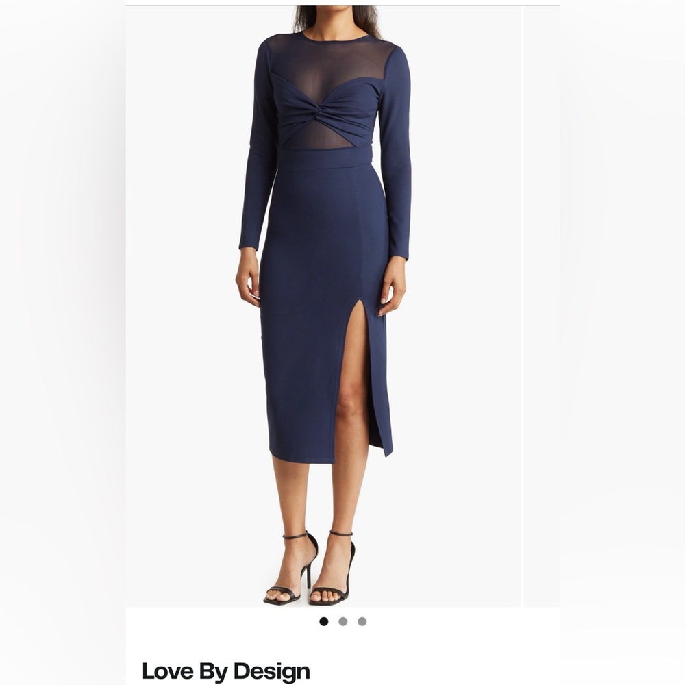 Love by Design Women's Small Navy Mini Dress Side Slit
